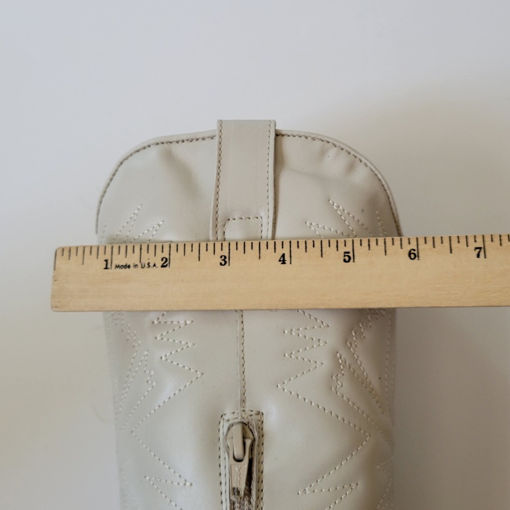 Steve Madden Hayward Western Boots 9M Ivory Knee High Cowgirl Minimalist Neutral - Picture 10 of 13